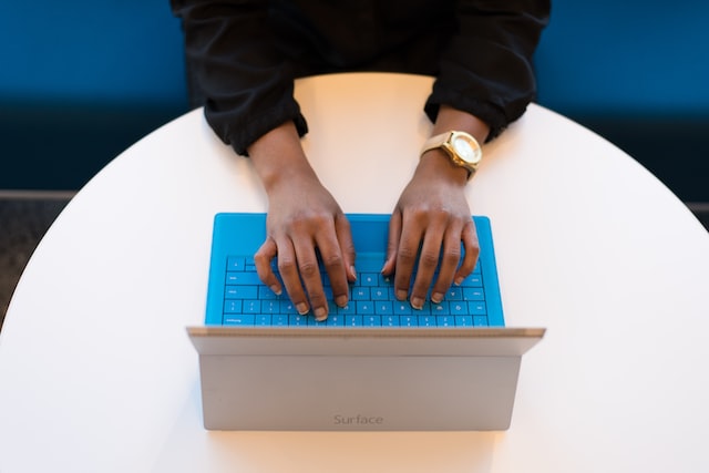 Man working on a computer